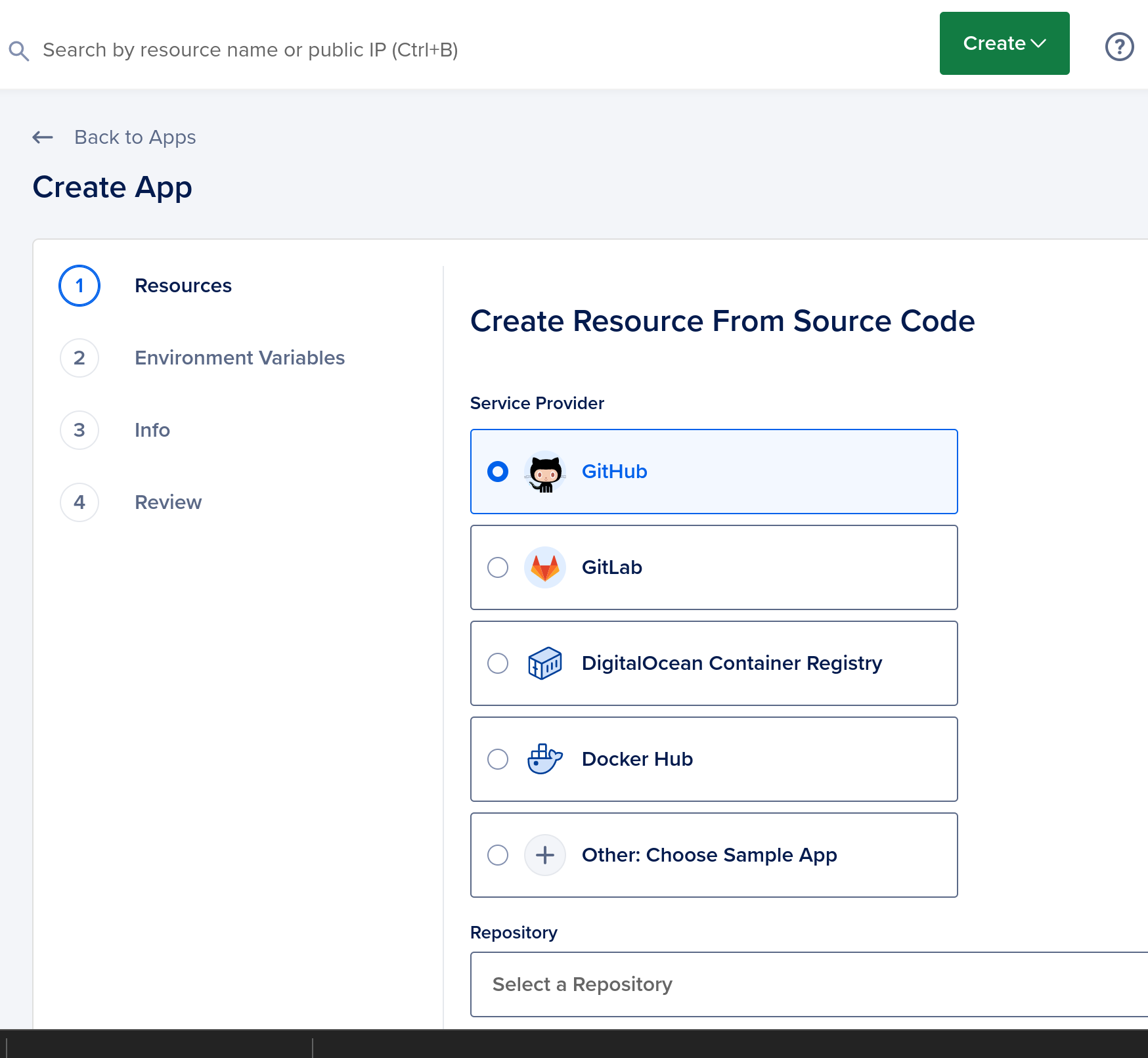 Create app resource