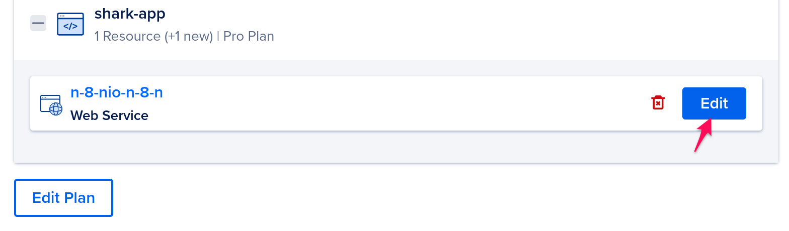 Edit app settings for port