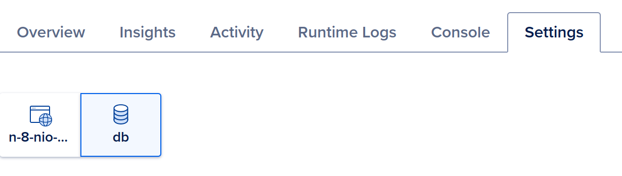 Db settings tab