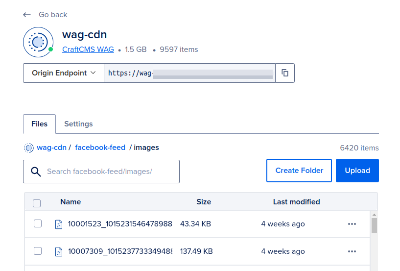 Digital ocean space folder view