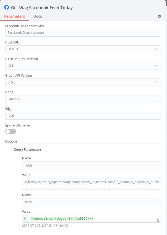 n8n facebook api node