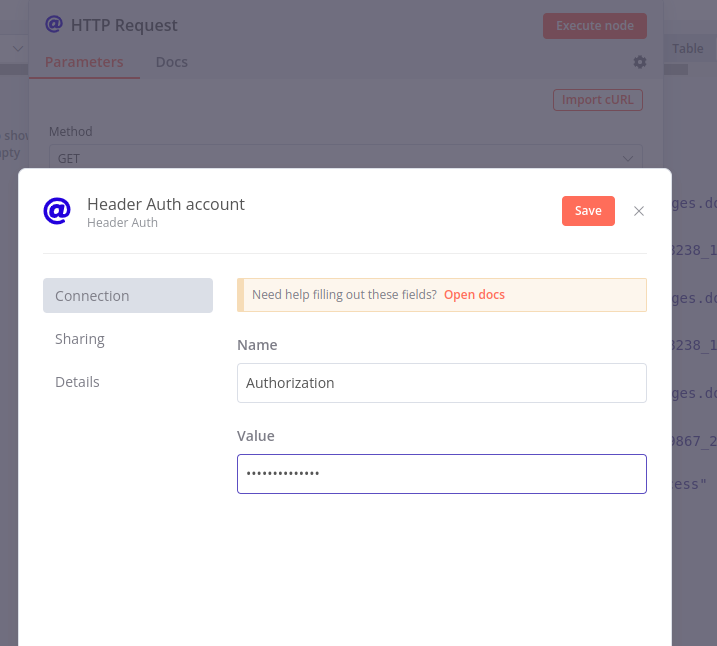 http node generic cred type