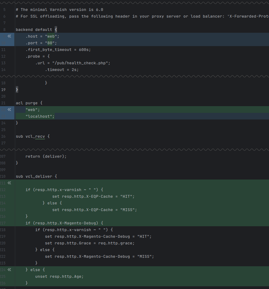 vcl changes diff