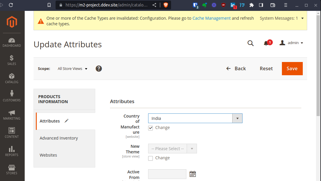 catalog update attributes