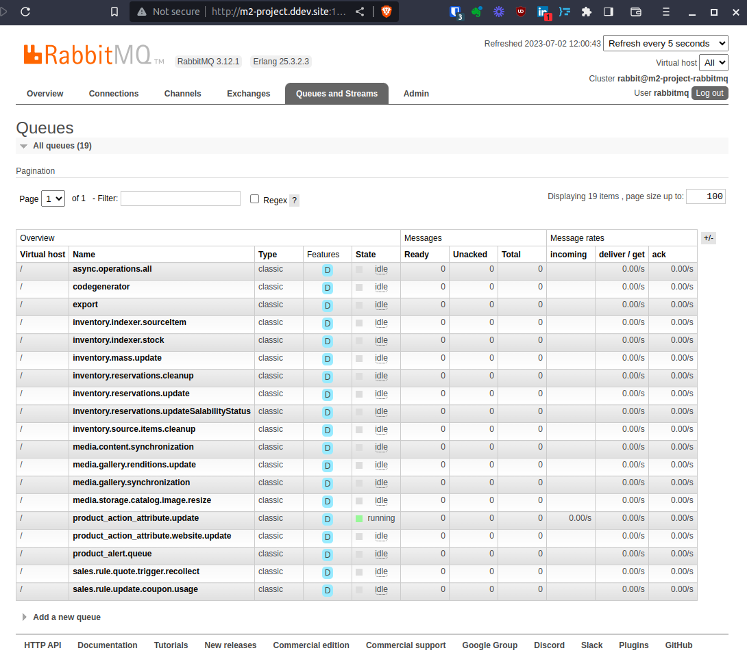 RabbitMQ gui after message processed