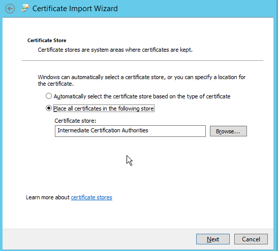 Cert import